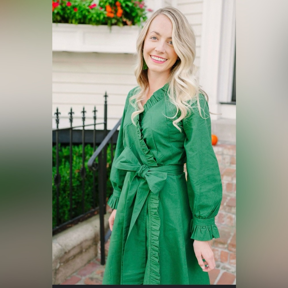 Jillian Green Wrap Dress